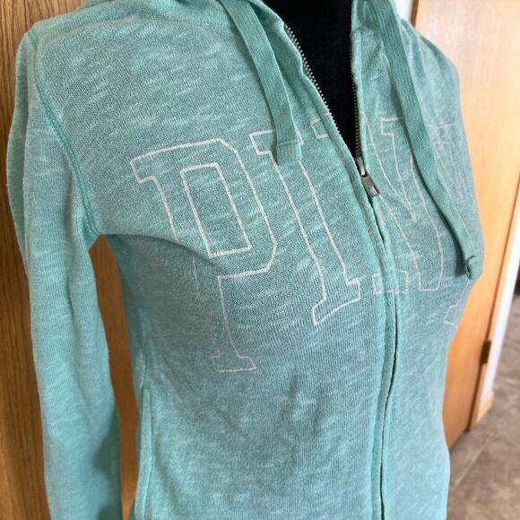 Pink by Victorias Secret women’s size XS teal hoodie, full zip. - Picture 1 of 5